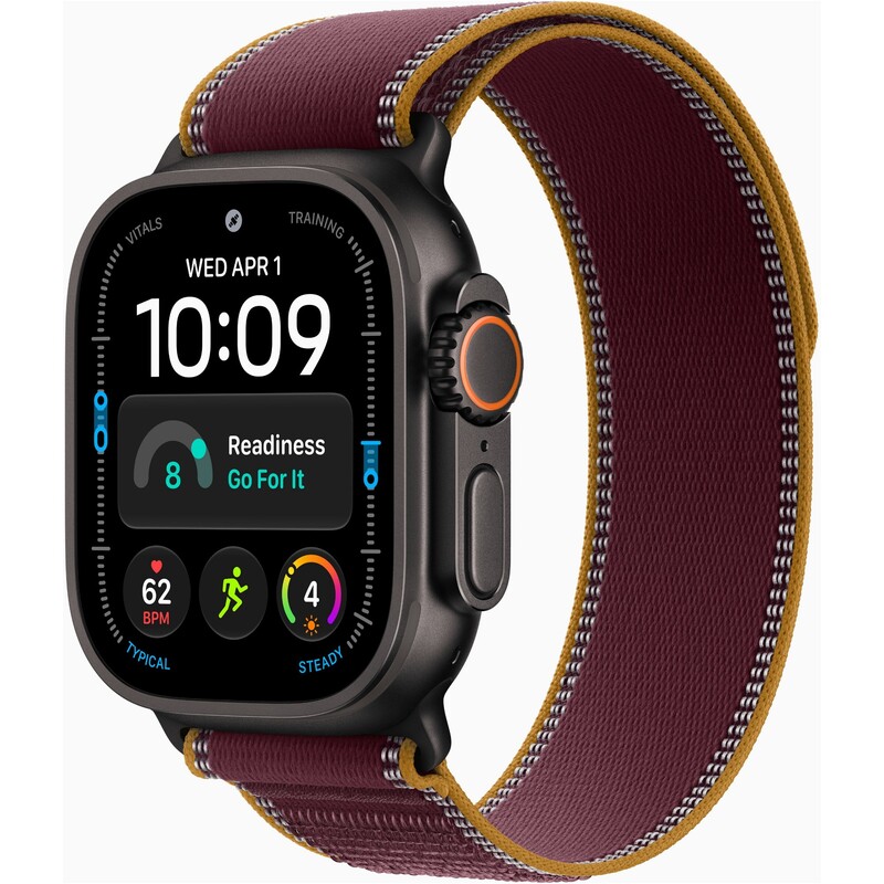 Смарт-годинник Apple Watch Ultra 4 GPS + Cellular 49mm Black Titanium Case with Burgundy Trail Loop - M/L (MJC44QI/A)