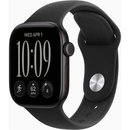 Смарт-годинник Apple Watch Series 12 GPS 42mm Black Aluminium Case with Black Sport Band - S/M (MJEA4RK/A)