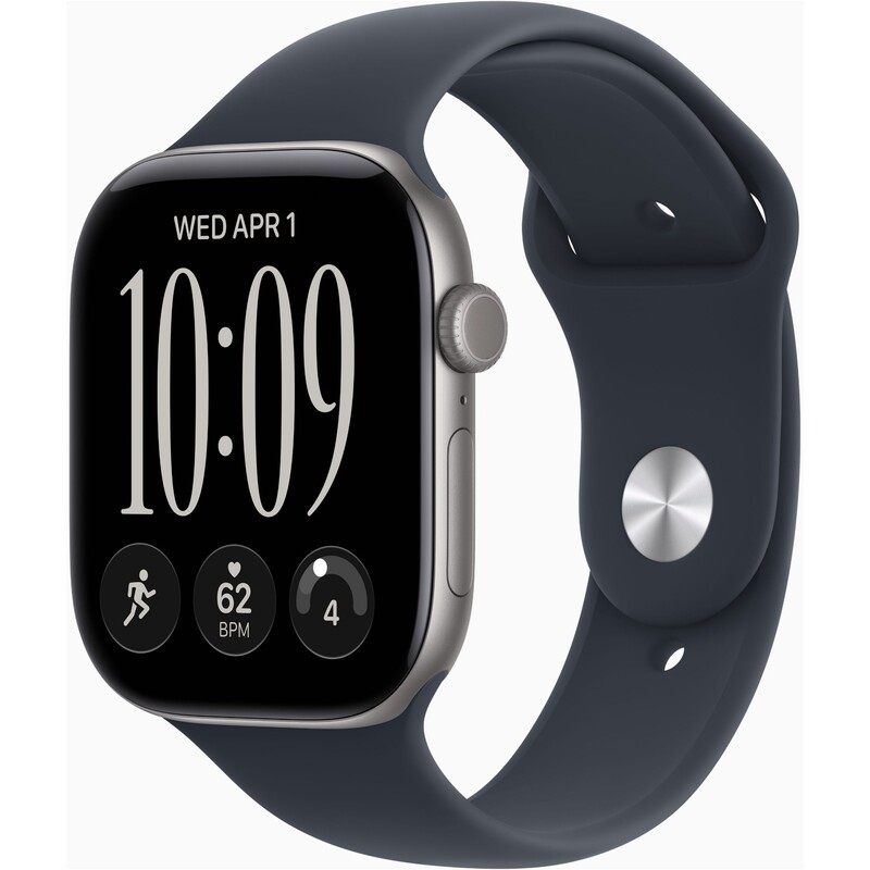 Смарт-часы Apple Watch Series 12 GPS 46mm Space Grey Aluminium Case with Navy Blue Sport Band - M/L (MJEJ4RK/A)