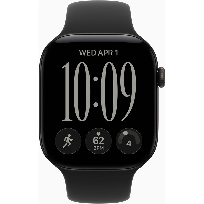 Смарт-годинник Apple Watch Series 12 GPS 46mm Black Aluminium Case with Black Sport Band - S/M (MJEK4RK/A)