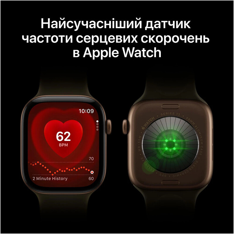 Смарт-часы Apple Watch Series 12 GPS 46mm Dark Bronze Aluminium Case with Olive Sport Band - M/L (MJEU4RK/A)