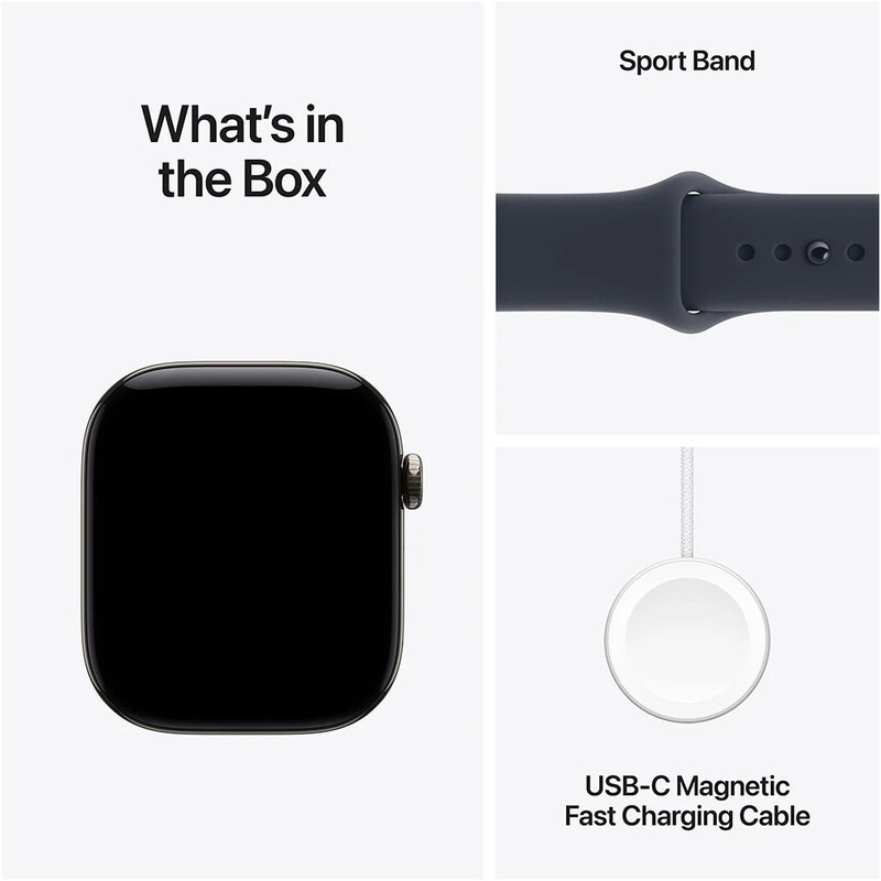 Смарт-часы Apple Watch Series 12 GPS + Cellular 46mm Space Grey Aluminium Case with Navy Blue Sport Band - M/L (MJG74RK/A)