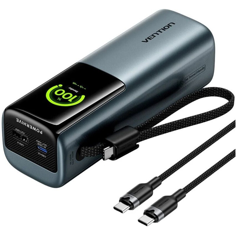 Універсальна мобільна батарея Vention 27000mAh 200W Gray (FKGH0)