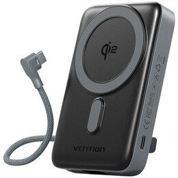 Універсальна мобільна батарея Vention Magnetic Wireless 10000mAh 35W Gray (FKHH0)