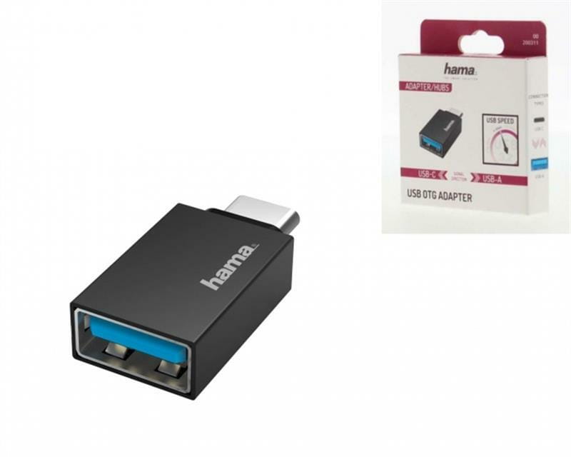 Адаптер Hama OTG USB Type-C - USB Black (00200311)