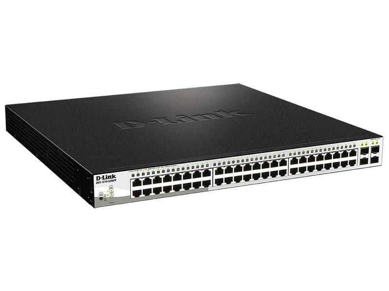 Коммутатор D-Link DGS-1210-52MPP 48x1GE PoE, 4x1G SFP, 802.3af/802.3at(740Вт), WebSmart