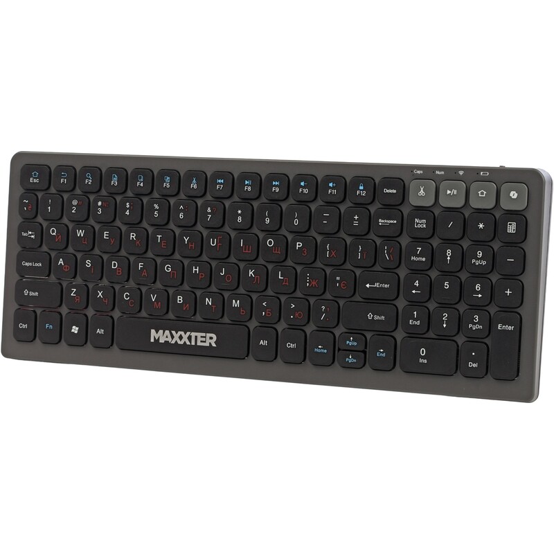 Клавiатура бездротова Maxxter KBW-C02B-UA Black