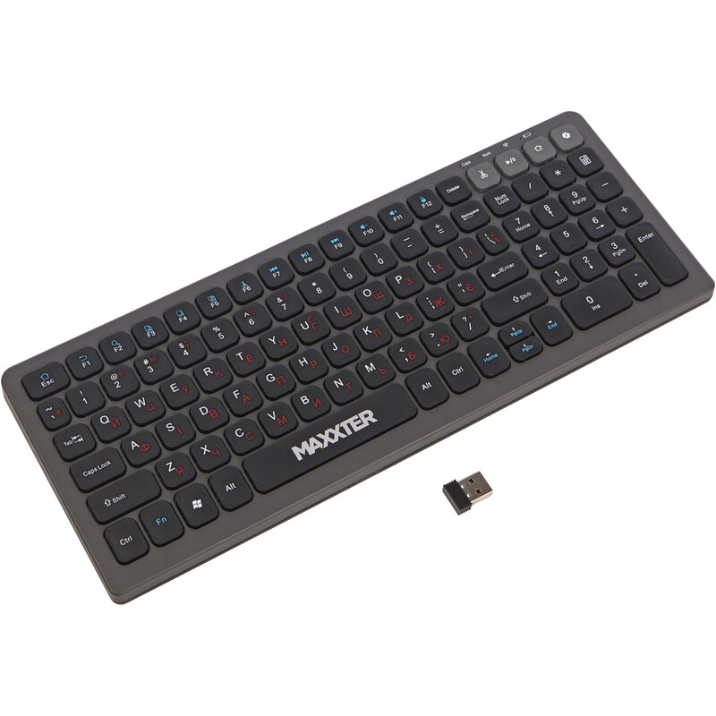 Клавiатура бездротова Maxxter KBW-C02B-UA Black