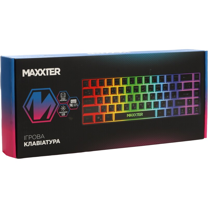 Клавiатура Maxxter KBG-C03BUL-UA Black