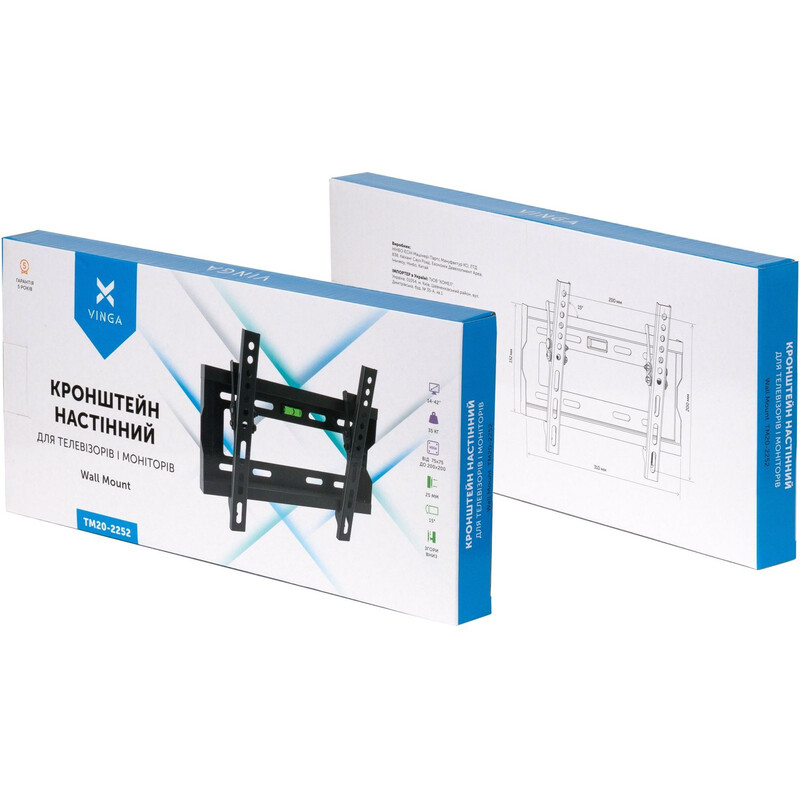Кронштейн Vinga TM20-2252 Black (VESA200х200)