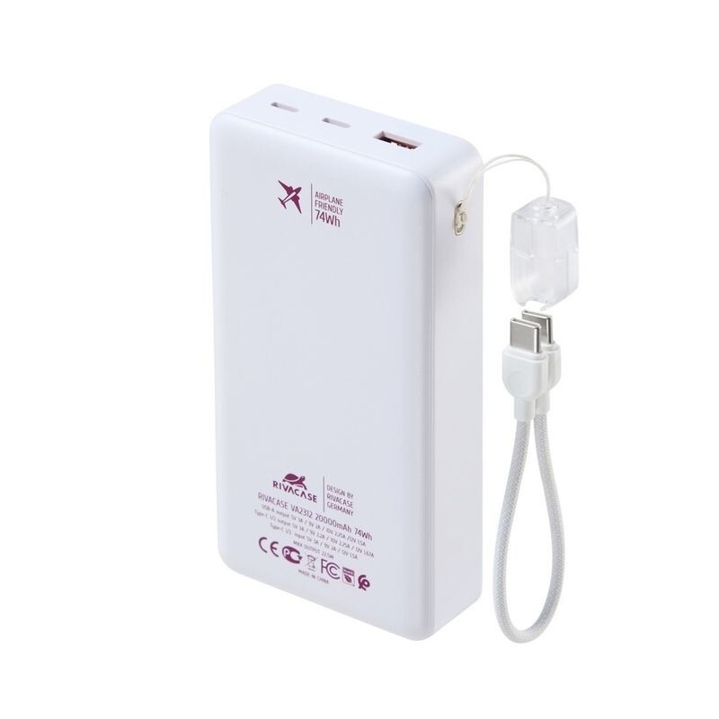 Универсальная мобильная батарея Rivacase Rivapower VA2312 20000 mAh White