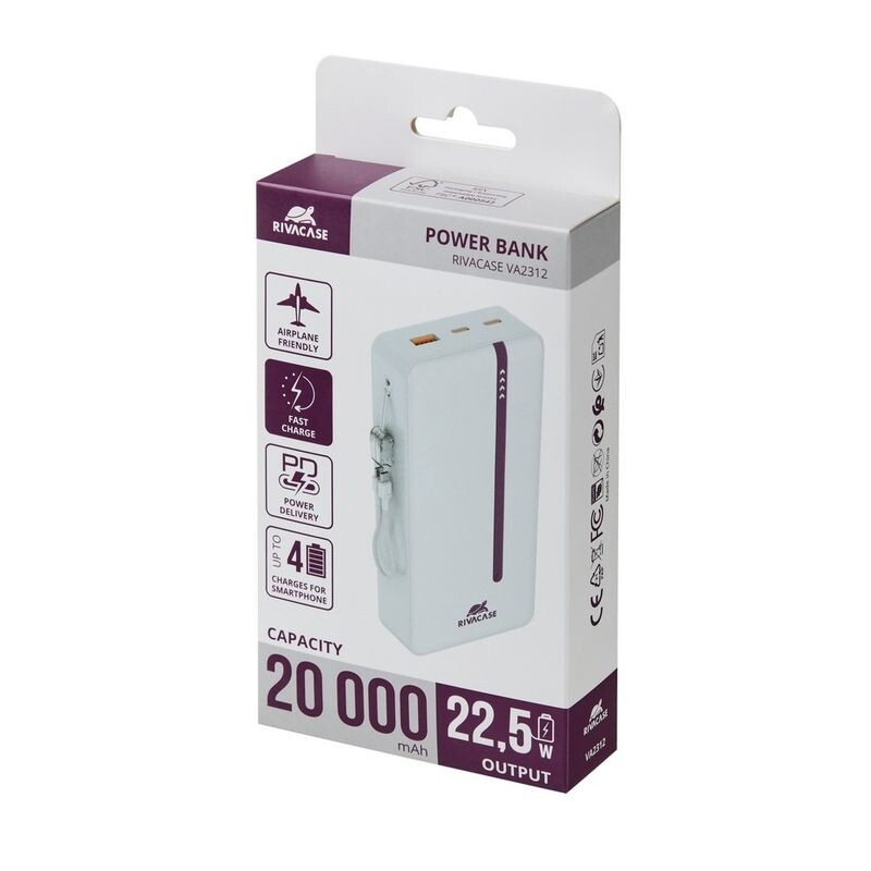 Универсальная мобильная батарея Rivacase Rivapower VA2312 20000 mAh White