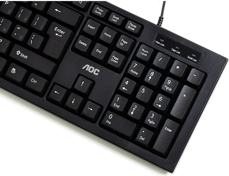 Комплект (клавиатура, мышь) AOC KM160B USB UA Black (KM160B/97)