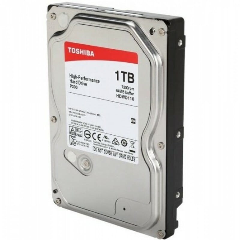 Накопитель HDD SATA 1.0TB Toshiba P300 7200rpm 64MB (HDWD110UZSVA)