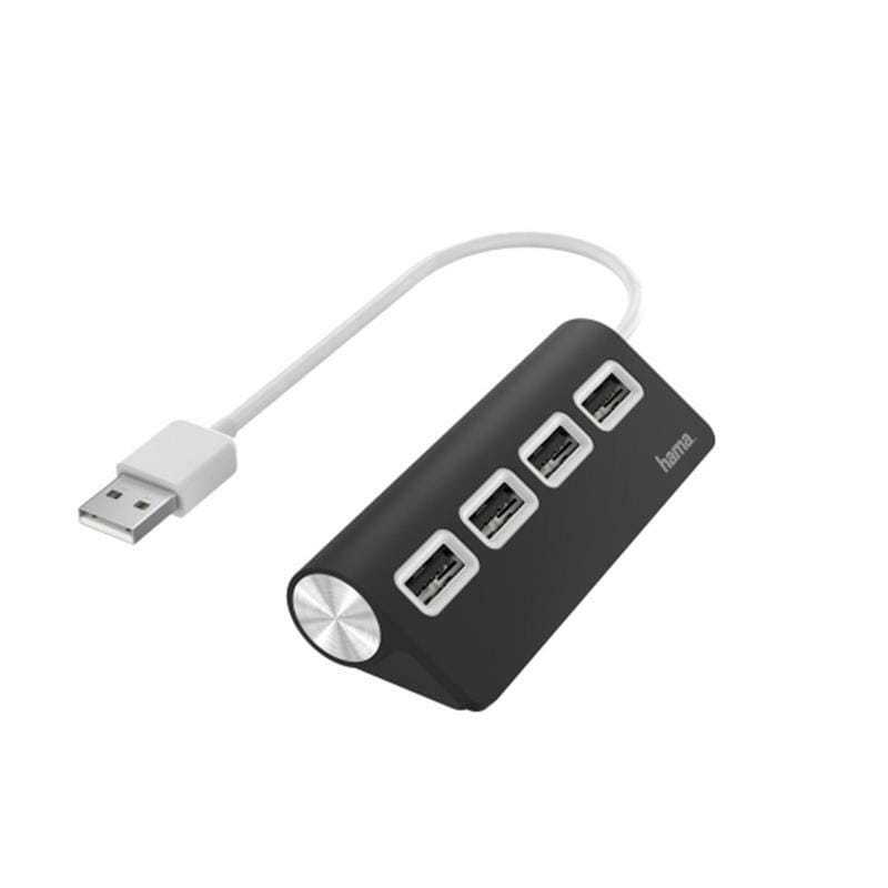 Концентратор USB 2.0 Hama Type-C 4хUSB2.0 Black (00200119)