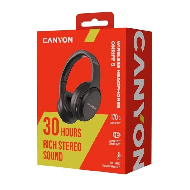 Bluetooth-гарнітура Canyon BT Headset OnRiff 5 Black (CNS-CBTHS5B)