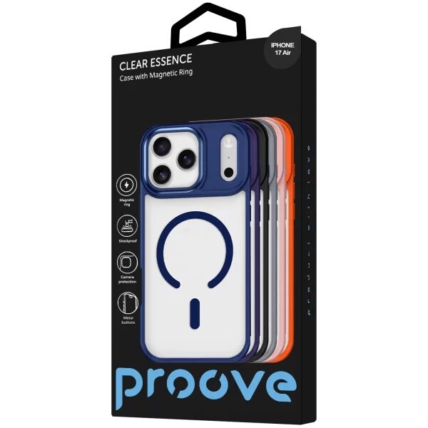 Чохол-накладка Proove Clear Essence Case with Magnetic Ring для Apple iPhone 17 Air Black (PCCEIP17AR02)