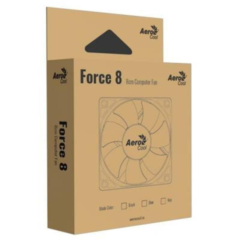 Вентилятор Aerocool Force 8 Black Molex, 80х80х25 мм