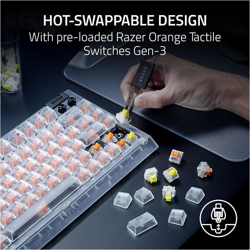 Клавіатура Razer BlackWidow V4 75% Phantom White (RZ03-05003500-R3M1)