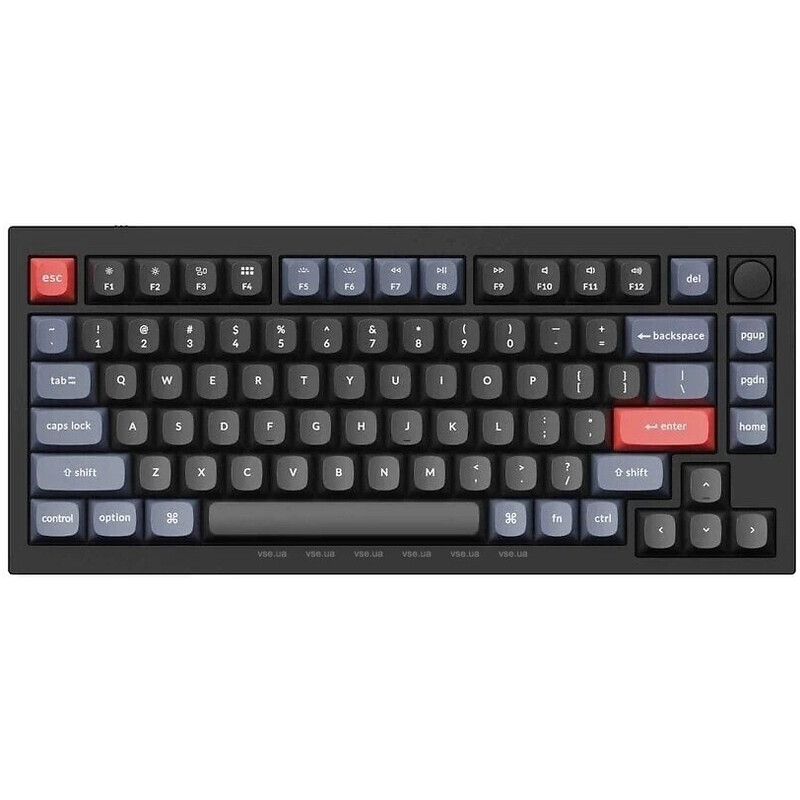 Клавиатура Keychron Q1 QMK Gateron G Pro Blue Switch Carbon Black RGB (Q1M2Z)
