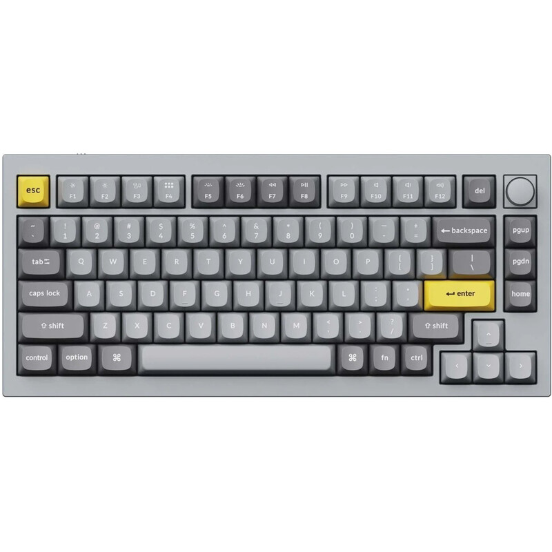 Клавиатура Keychron Q1 QMK Gateron G Pro Brown Switch Silver Grey RGB (Q1N3)