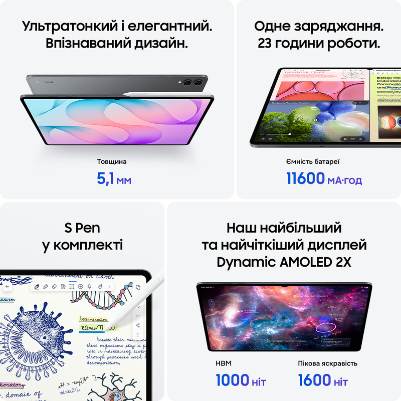 Планшет Samsung Galaxy Tab S12 Ultra 5G 12/512GB Gray (SM-X946BZAPEUC)