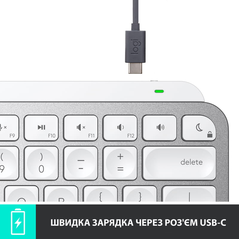 Клавиатура беспроводная Logitech MX Keys Mini For Mac Minimalist Wireless Illuminated Pale Grey (920-010526)
