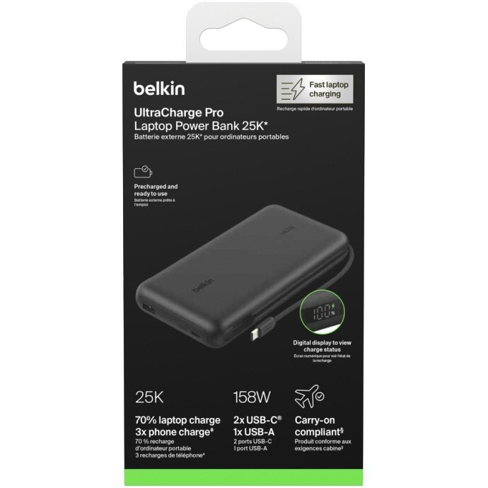 Универсальная мобильная батарея Belkin UltraCharge Pro 25000mAh 158W Black (BPB039HQBK)