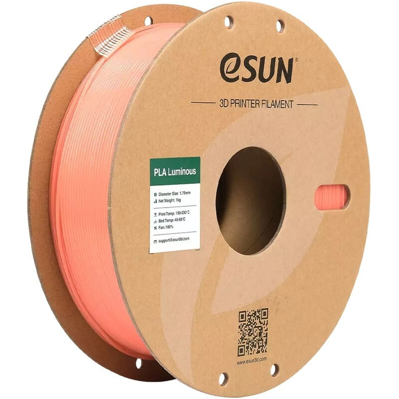 PLA-пластик eSUN Luminous для 3D-принтера 1.75 мм 1 кг, Orange (EPLA-LUMINOUS175LO1)
