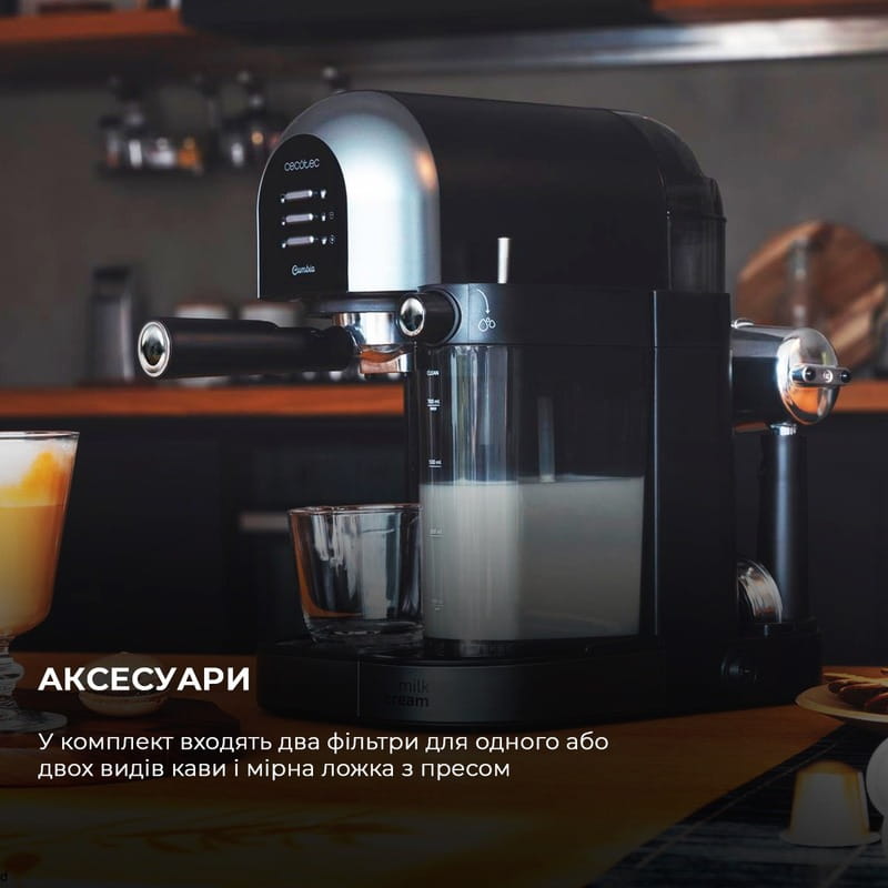 Кофеварка рожковая Cecotec Cumbia Instant-ccino 20 Chic Serie Nera CCTC-01590 (8435484015905)