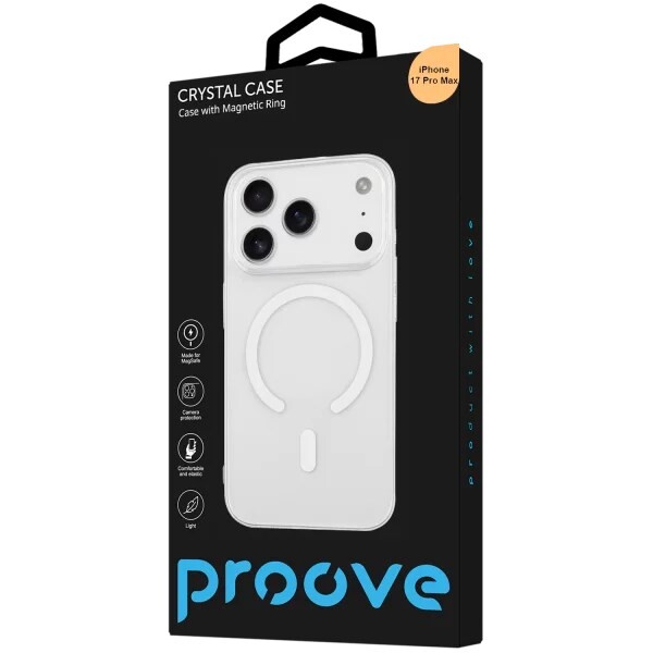 Чохол-накладка Proove Crystal Case with Magnetic Ring для Apple iPhone 17 Pro Max Cosmic Orange (PCCCIP17PM55)