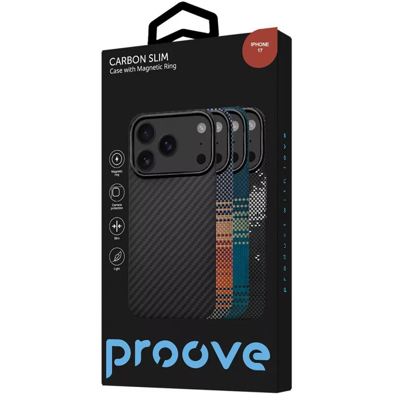 Чохол-накладка Proove Carbon Slim with Magnetic Ring для Apple iPhone 17 Glowrise (PCCSIP170052)