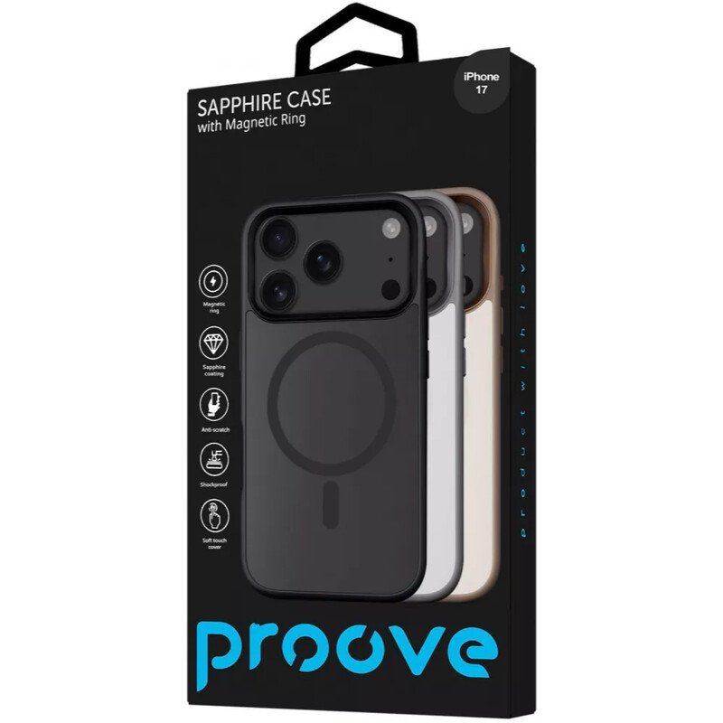 Чохол-накладка Proove Sapphire Case with Magnetic Ring для Apple iPhone 17 Black Titanium (PCSAIP170036)