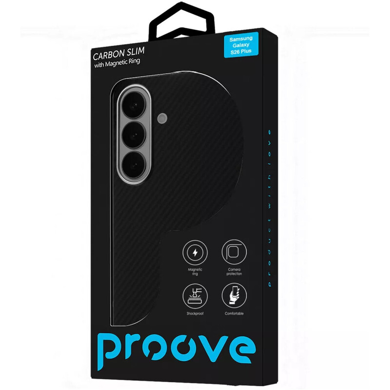 Чехол-накладка Proove Carbon Slim with Magnetic Ring для Samsung Galaxy S26 Plus SM-S946 Black (PCCSSGSP2602)