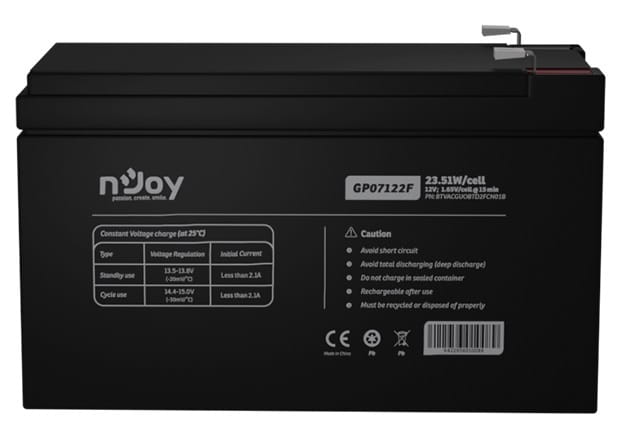 Аккумуляторная батарея Njoy GP07122F 12V 7AH (BTVACGUOBTD2FCN01B) AGM