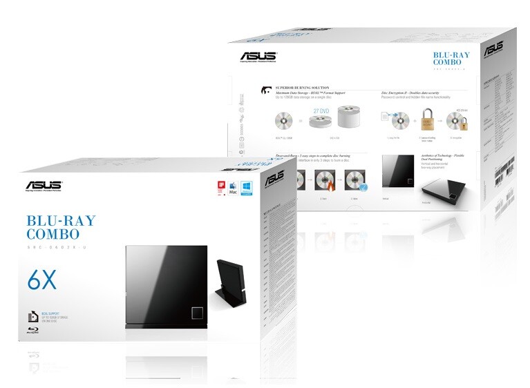 Оптичний привід Blu-ray BD-Combo ASUS SBC-06D2X-U (SBC-06D2X-U/BLK/G/AS) Black