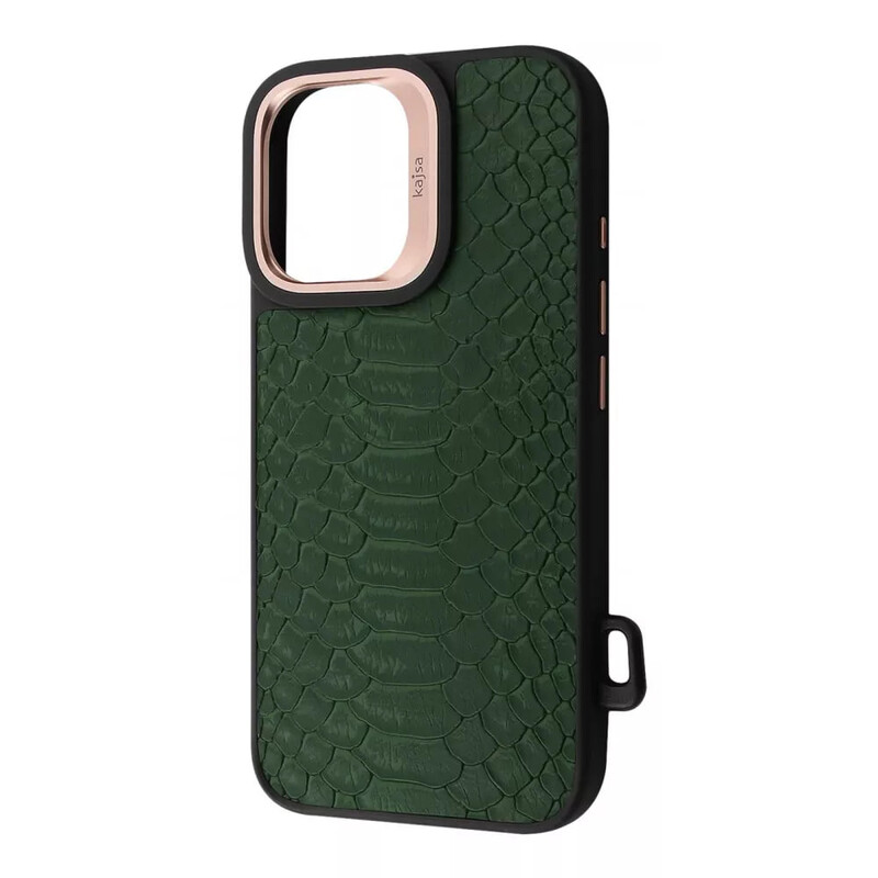 Чохол-накладка Kajsa Snake Pattern with Magnetic Ring для iPhone 16 Olive (2003000170931)