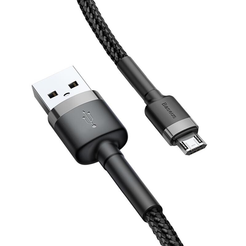 Кабель Baseus Cafule USB-microUSB, 2.4А, 1м Black/Grey (CAMKLF-BG1)