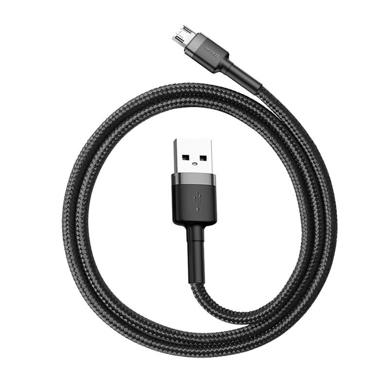 Кабель Baseus Cafule USB-microUSB, 2.4А, 1м Black/Grey (CAMKLF-BG1)