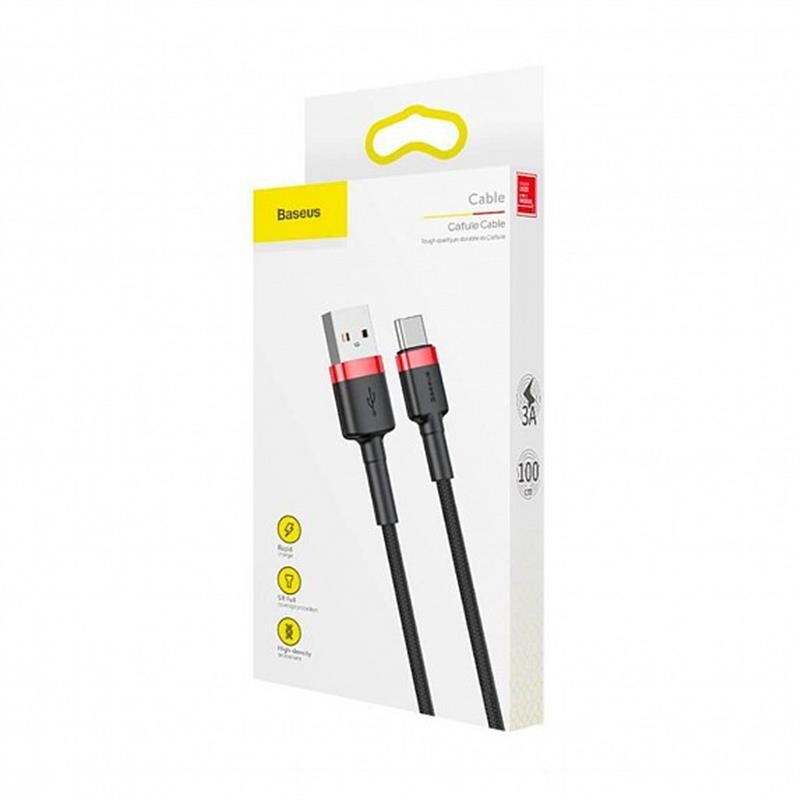 Кабель Baseus Cafule Series USB-USB-C, 2м Red/Black (CATKLF-C91)