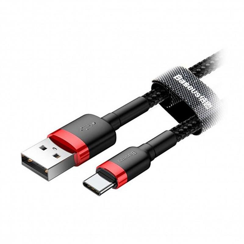 Кабель Baseus Cafule Series USB-USB-C, 2м Red/Black (CATKLF-C91)