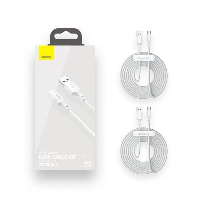 Кабель Baseus Simple Wisdom USB-USB-C, 1.5м White (TZCATZJ-02)