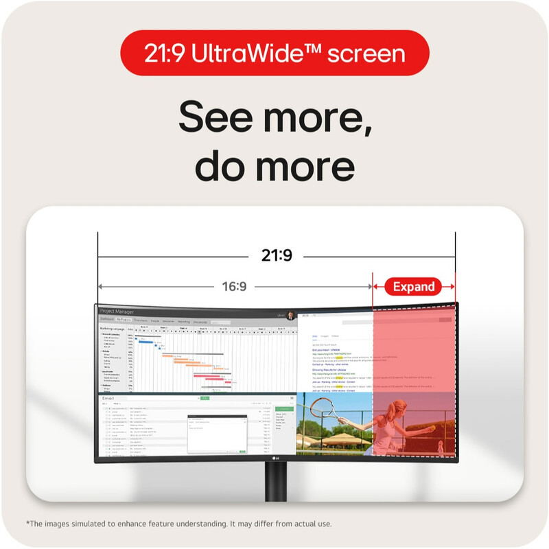 Монитор 34" LG 34WR55QK-B (34WR55QK-B.ADRZ) VA Black Curved 100Hz