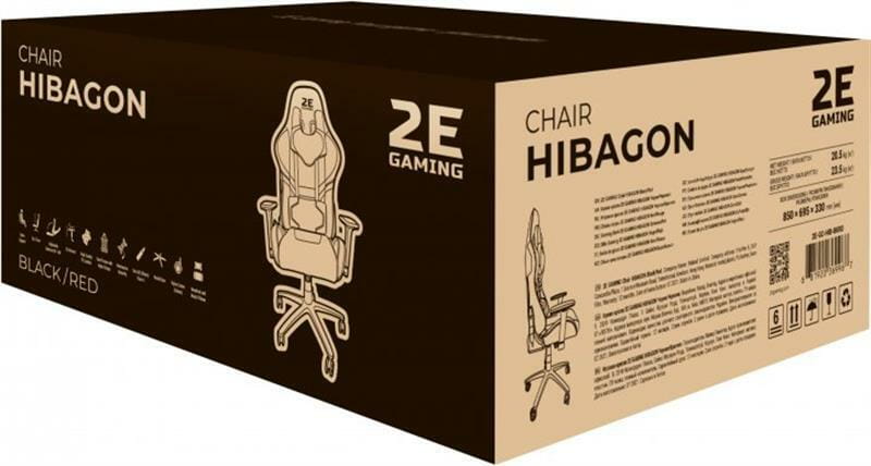 Кресло для геймеров 2E Gaming Hibagon Black/Red (2E-GC-HIB-BKRD)