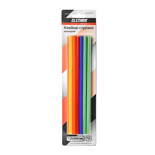 Photos - Hot Glue Stick Stark Клейові стрижні  7,2*200 мм, 12 шт, кольорові  525072011 (525072011)