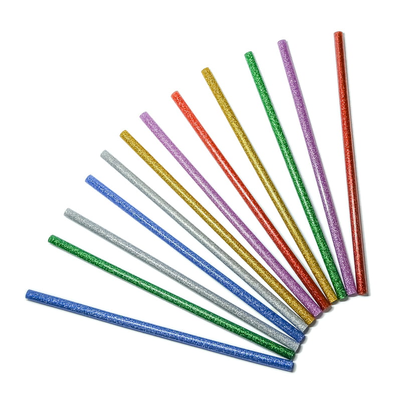 Клеевые стержни Stark 7,2*200 мм, 12 шт, цветные с блестками (525072012)