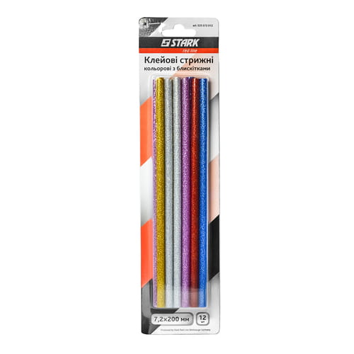Photos - Hot Glue Stick Stark Клейові стрижні  7,2*200 мм, 12 шт, кольорові з блискітками (52507201 