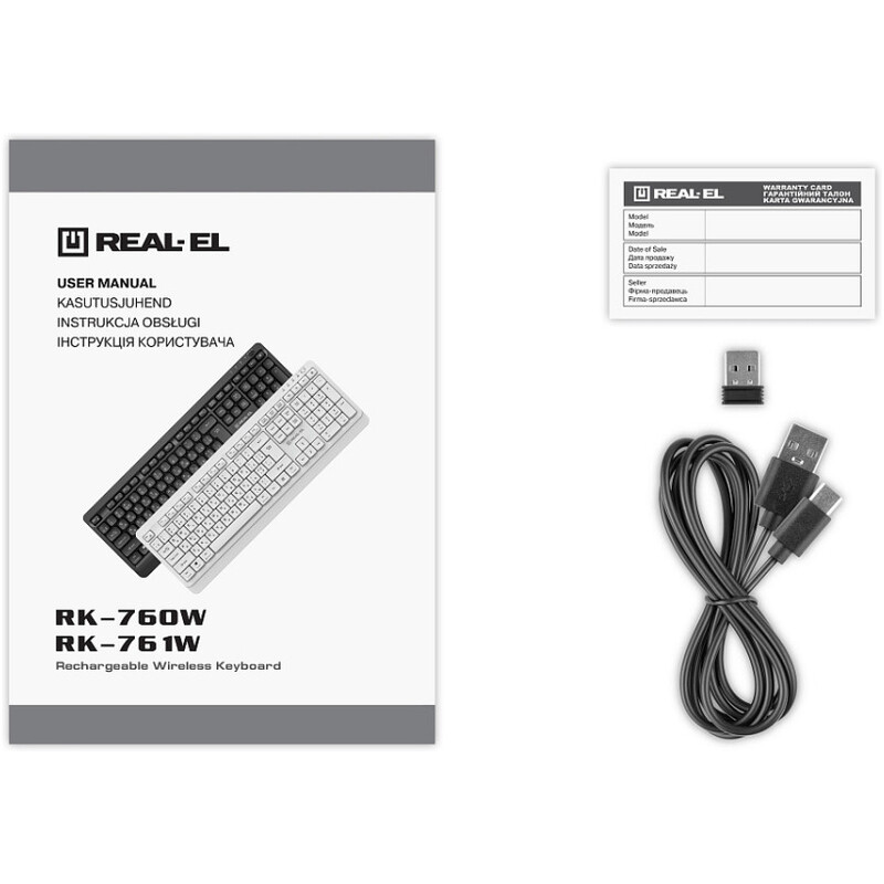 Клавіатура бездротова REAL-EL RK-760W Black