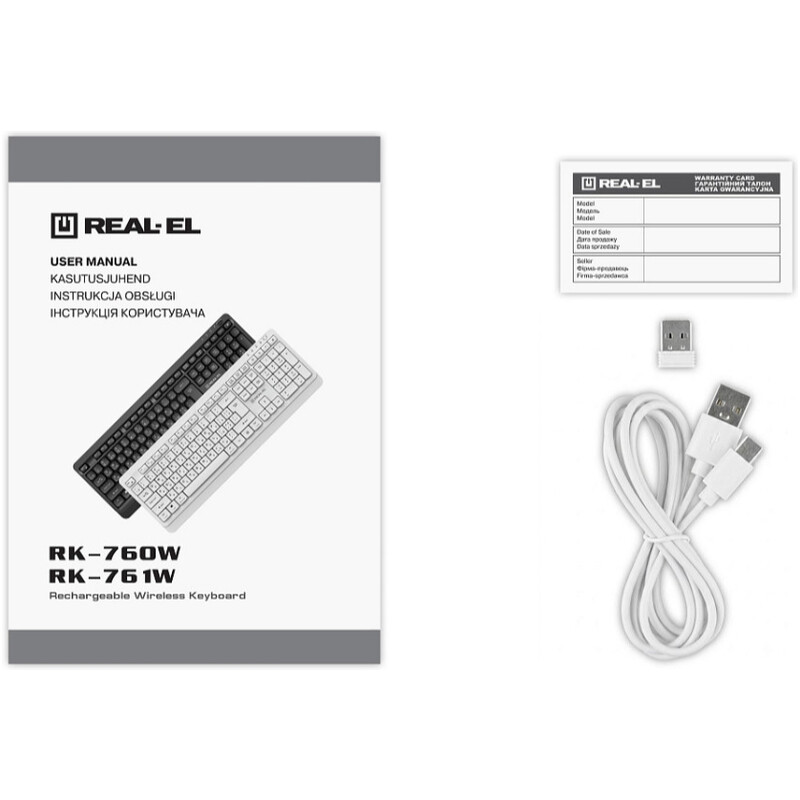 Клавіатура бездротова REAL-EL RK-761W White