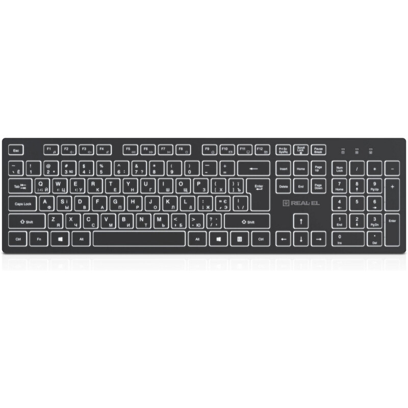 Клавіатура бездротова REAL-EL RK-725W Black